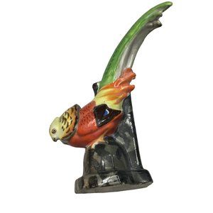 RARE GOLDCASTLE JAPAN PARAKEET PLANTER VINTAGE BIRD PARROT 5.5" Tall